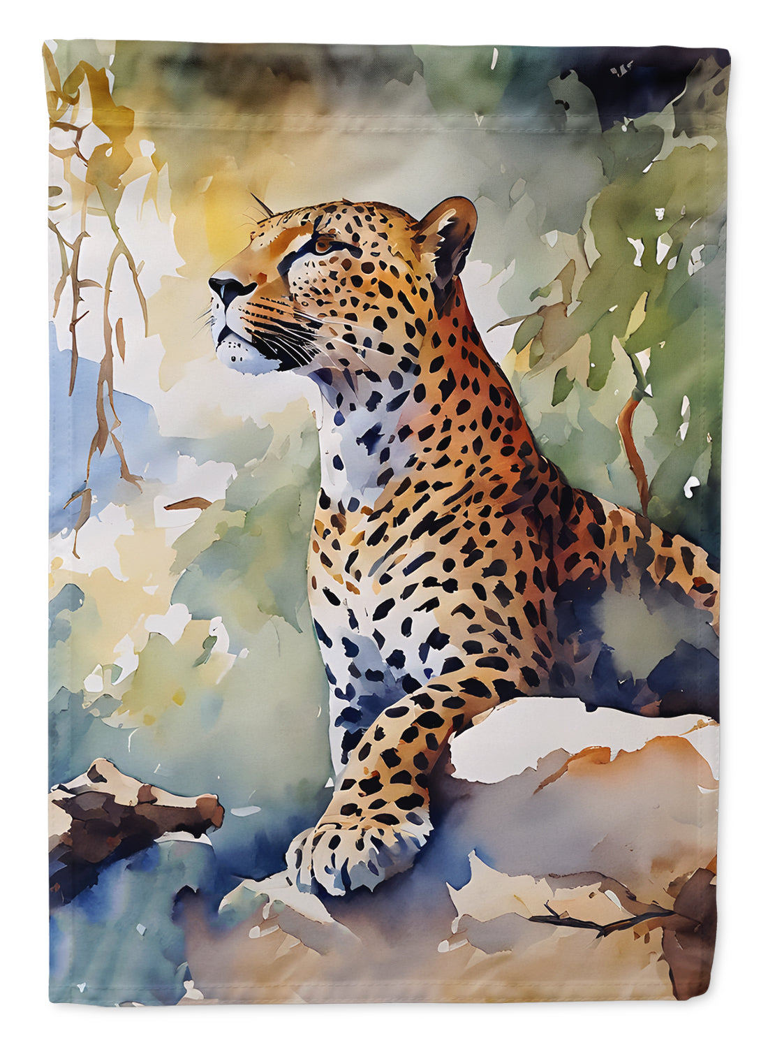 Leopard House Flag 28x40 Porch Sleeve Pole Decorative Outside Yard Banner Artwork Wall Hanging, Polyester