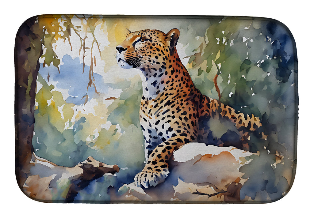 Leopard Dish Drying Mat Absorbent Dish Drying Mat Pad for Kitchen Counter Dish Drainer Mat for Countertop, 14 x 21", Multicolor
