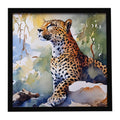Leopard Framed Metal Print Bathroom, Kitchen, Office, Home Decor Wall Art Ready to Hang, Square, 8X8