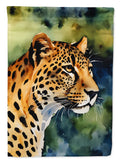 Leopard House Flag 28x40 Porch Sleeve Pole Decorative Outside Yard Banner Artwork Wall Hanging, Polyester