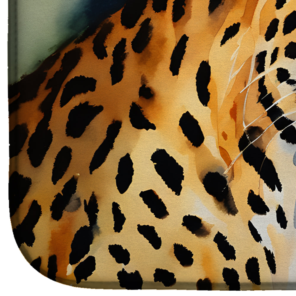 Leopard Dish Drying Mat Absorbent Dish Drying Mat Pad for Kitchen Counter Dish Drainer Mat for Countertop, 14 x 21", Multicolor