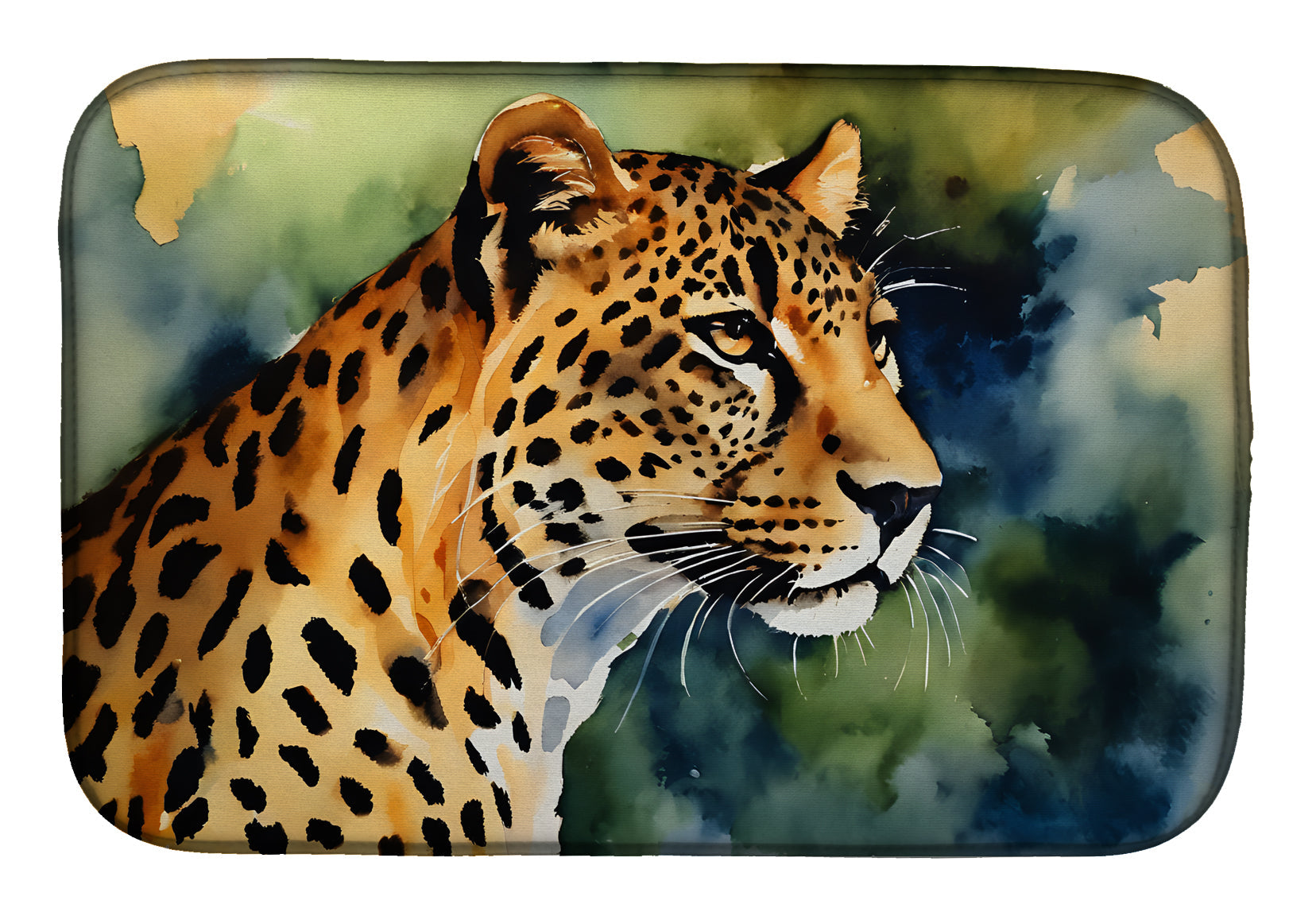Leopard Dish Drying Mat Absorbent Dish Drying Mat Pad for Kitchen Counter Dish Drainer Mat for Countertop, 14 x 21", Multicolor