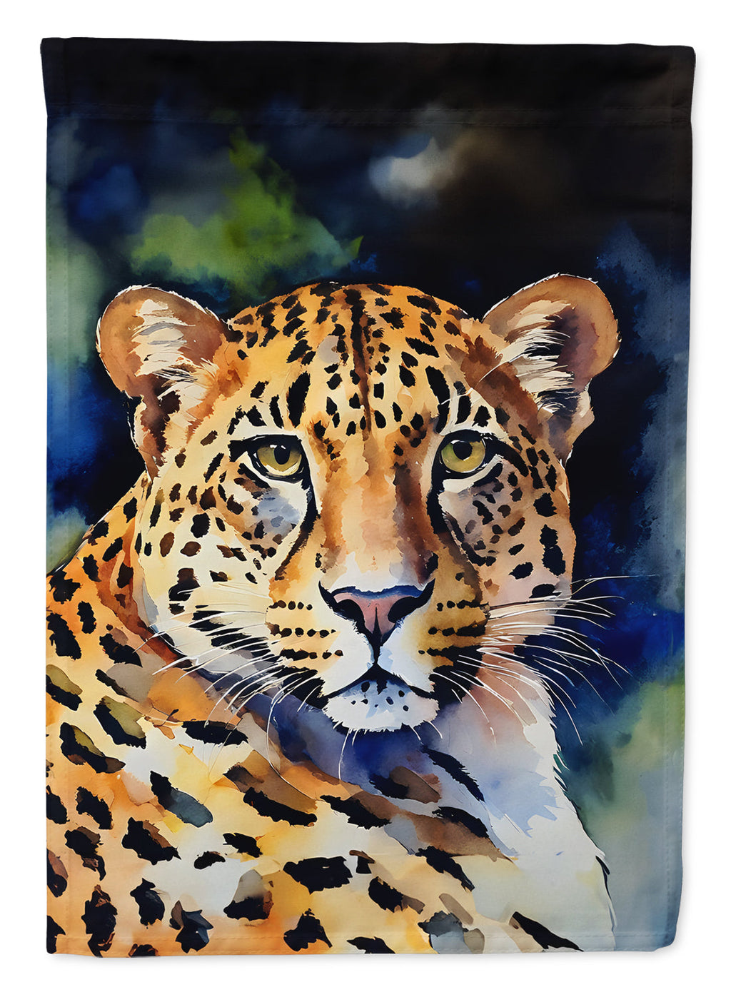 Leopard House Flag 28x40 Porch Sleeve Pole Decorative Outside Yard Banner Artwork Wall Hanging, Polyester