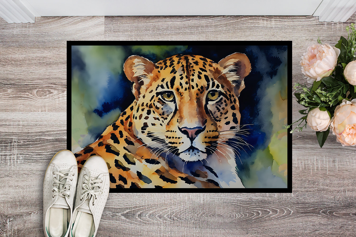 Leopard Doormat Indoor Outdoor 18H X 27W Front Door Mat Rugs for Entryway, Non Slip Washable