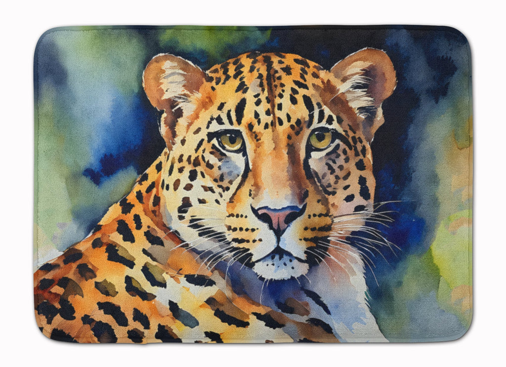 Leopard Memory Foam Kitchen Mat Machine Washable Anti-Fatigue Cushion Comfort Bath or Kitchen Rug