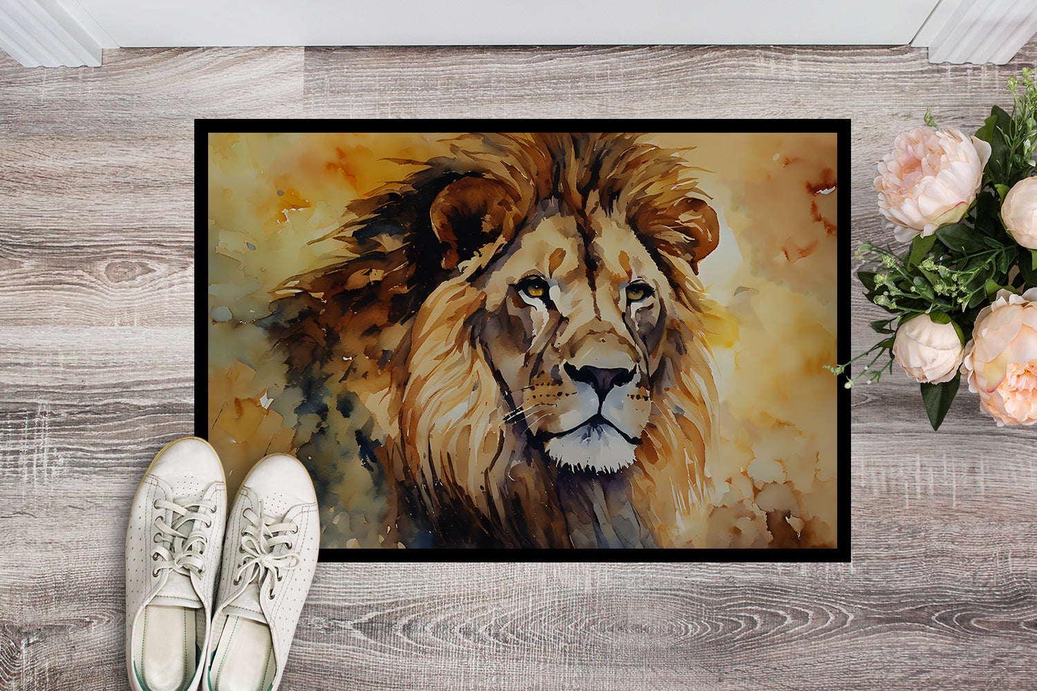 Lion Doormat Indoor Outdoor 18H X 27W Front Door Mat Rugs for Entryway, Non Slip Washable
