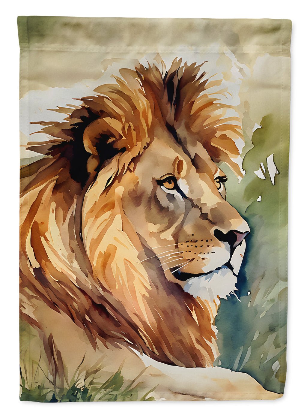 Lion House Flag 28x40 Porch Sleeve Pole Decorative Outside Yard Banner Artwork Wall Hanging, Polyester