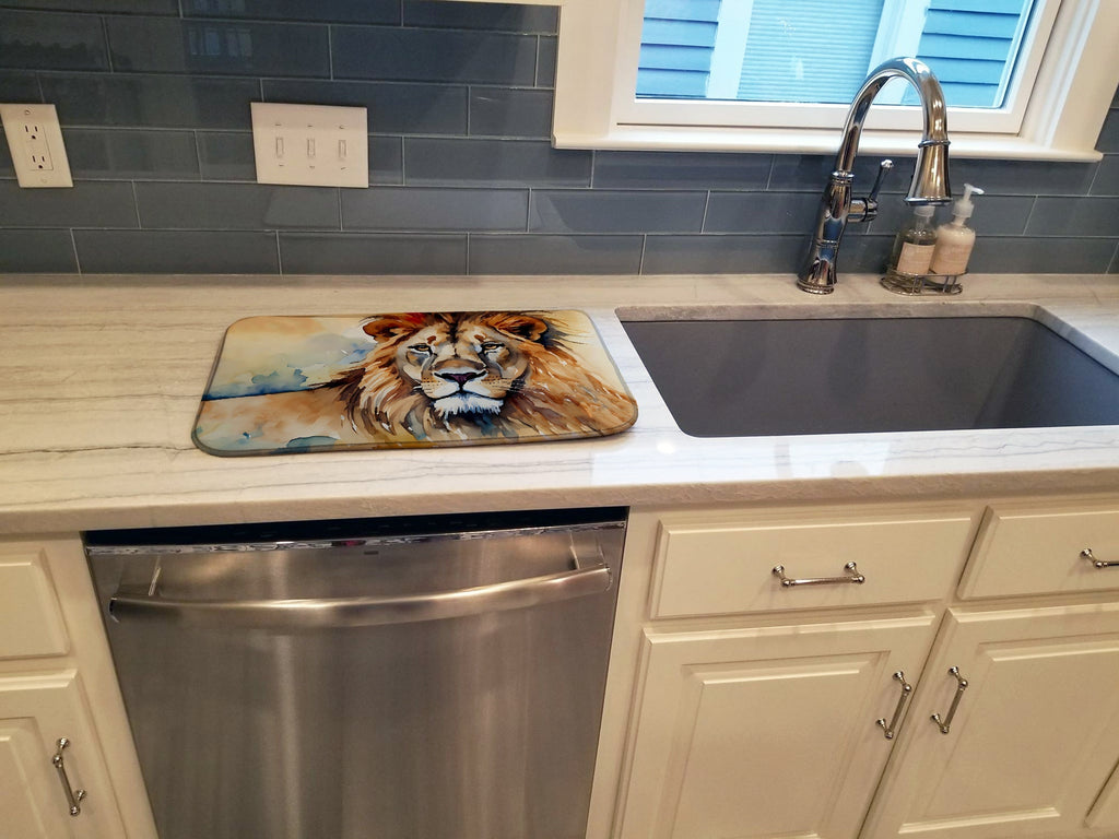 Lion Dish Drying Mat Absorbent Dish Drying Mat Pad for Kitchen Counter Dish Drainer Mat for Countertop, 14 x 21", Multicolor