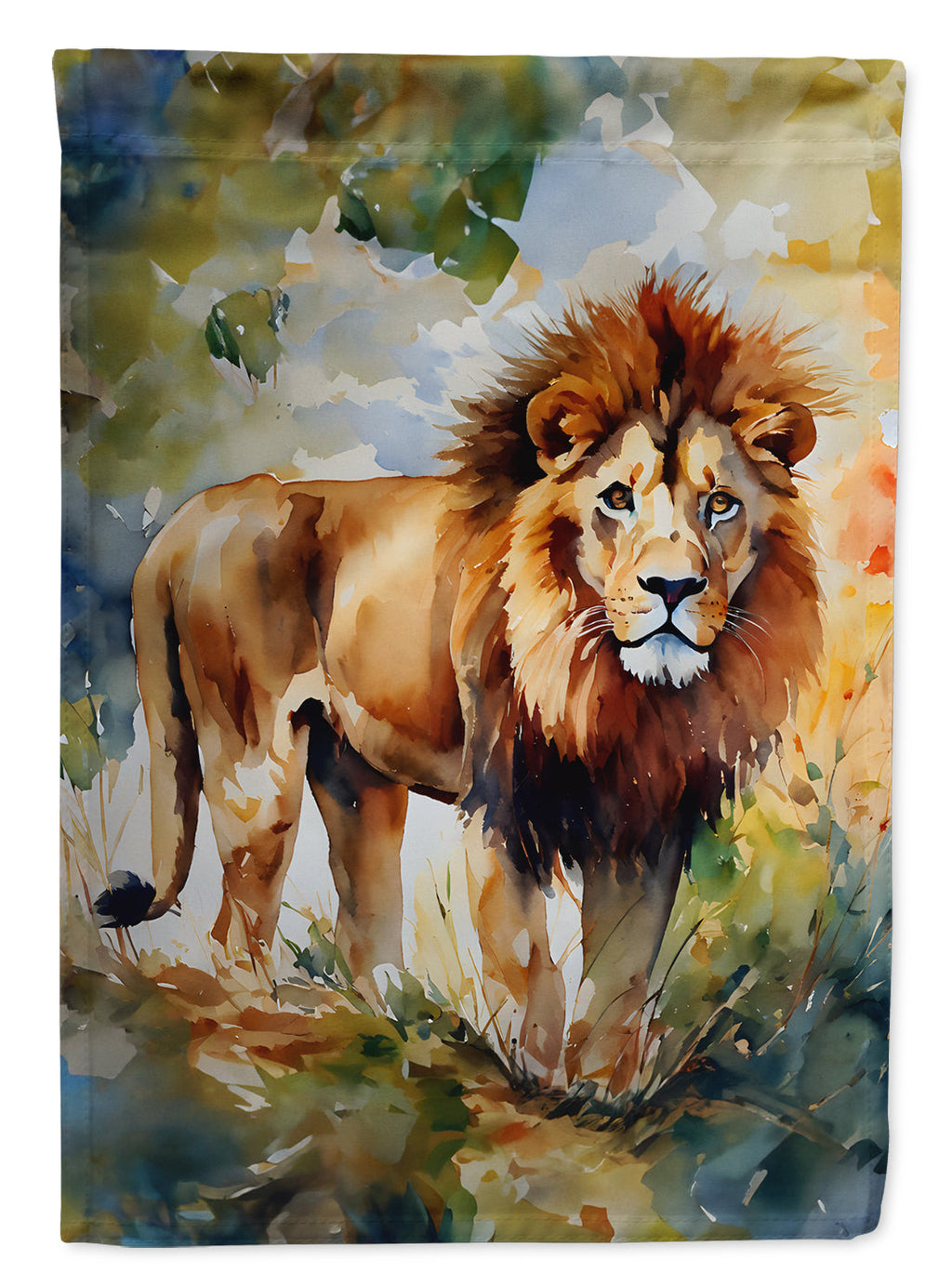 Lion House Flag 28x40 Porch Sleeve Pole Decorative Outside Yard Banner Artwork Wall Hanging, Polyester