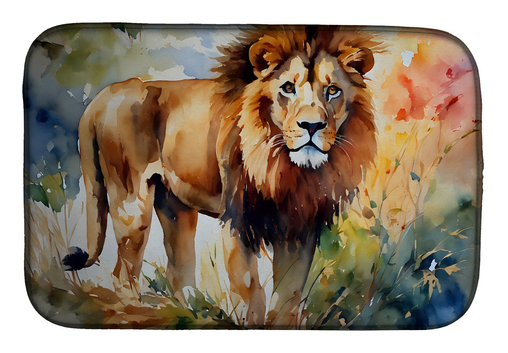 Lion Dish Drying Mat Absorbent Dish Drying Mat Pad for Kitchen Counter Dish Drainer Mat for Countertop, 14 x 21", Multicolor