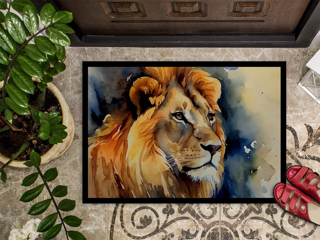 Lion Doormat Indoor Outdoor 24H X 36W Front Door Mat Rugs for Entryway, Non Slip Washable Low Pile,