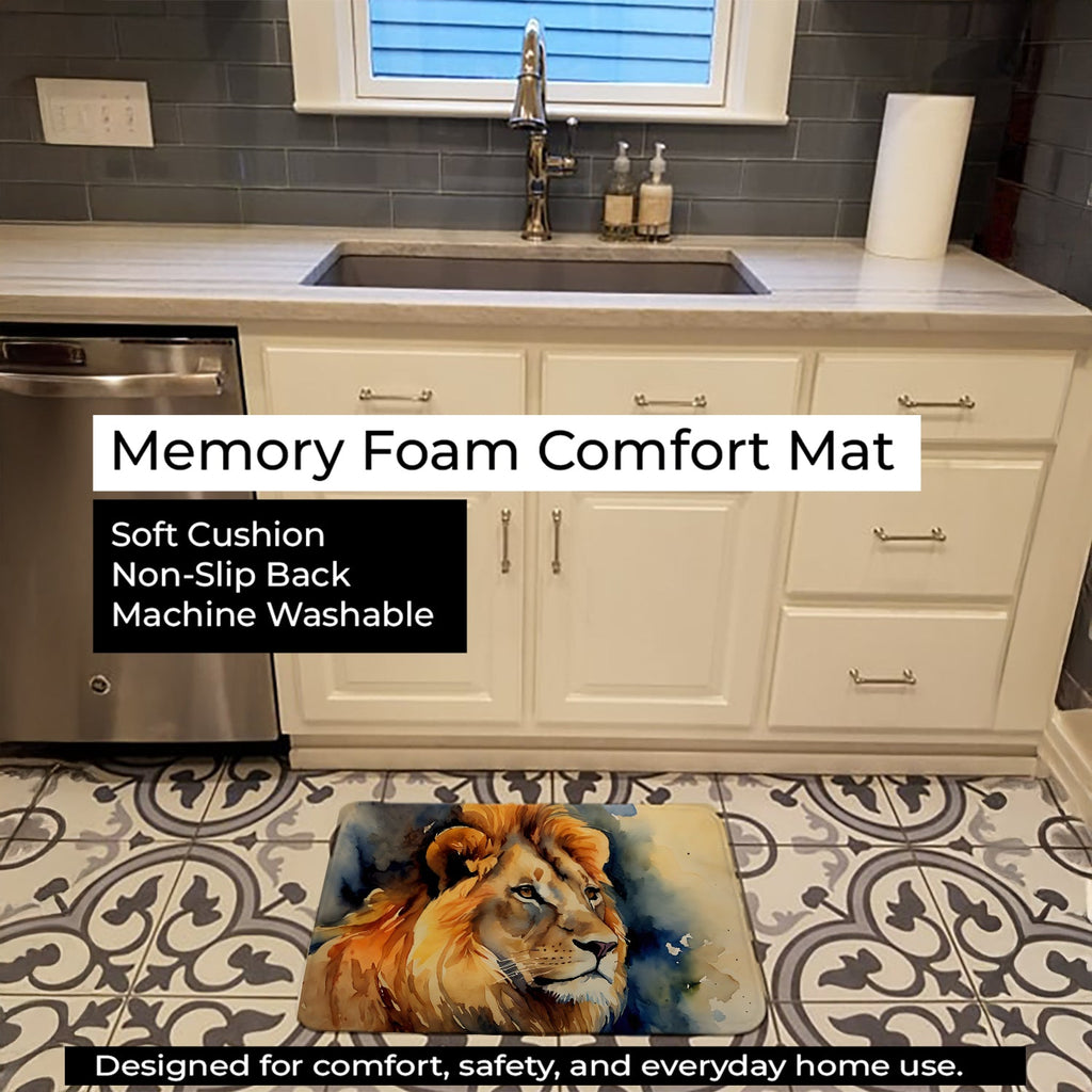 Lion Memory Foam Kitchen Mat Machine Washable Anti-Fatigue Cushion Comfort Bath or Kitchen Rug
