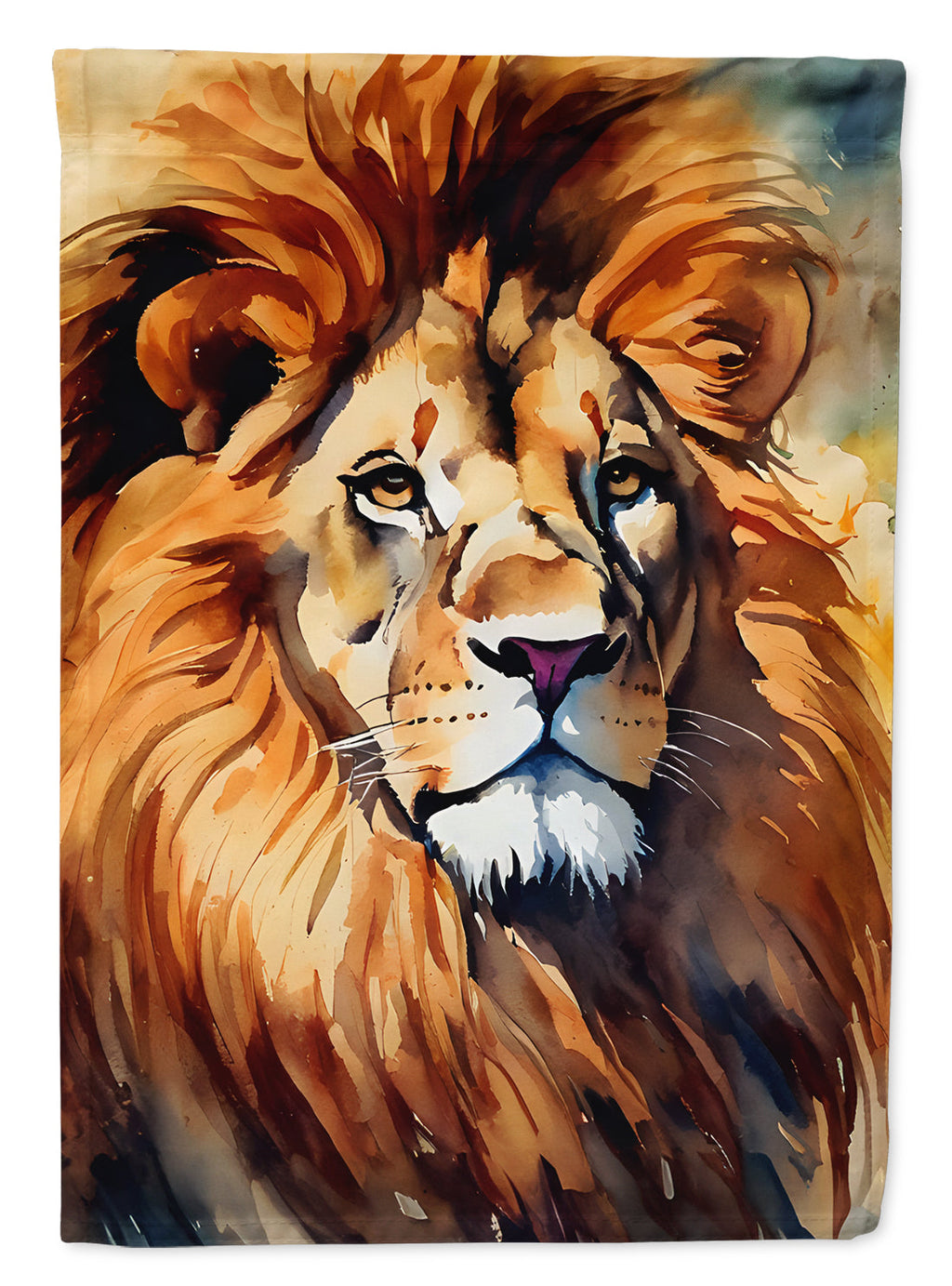 Lion House Flag 28x40 Porch Sleeve Pole Decorative Outside Yard Banner Artwork Wall Hanging, Polyester