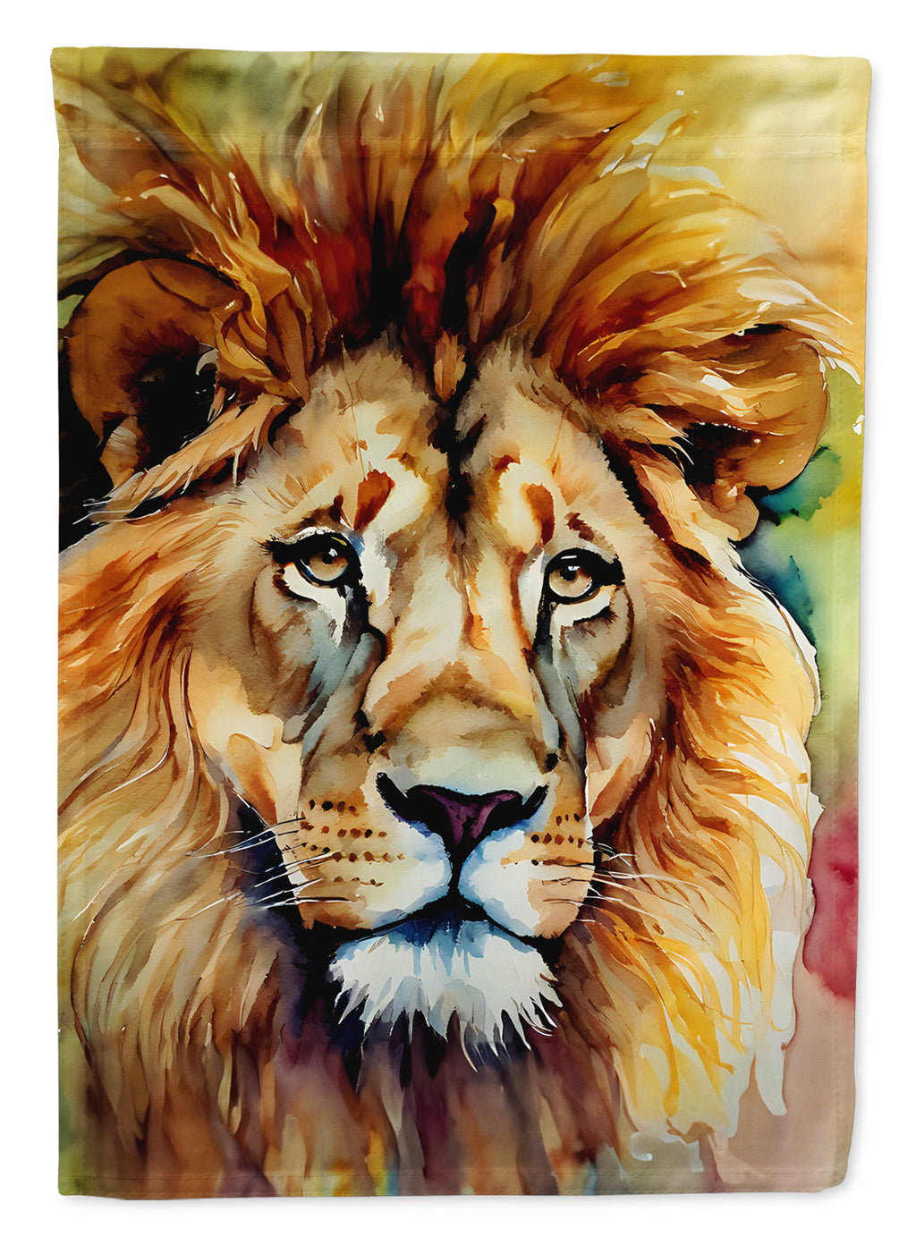 Lion House Flag 28x40 Porch Sleeve Pole Decorative Outside Yard Banner Artwork Wall Hanging, Polyester