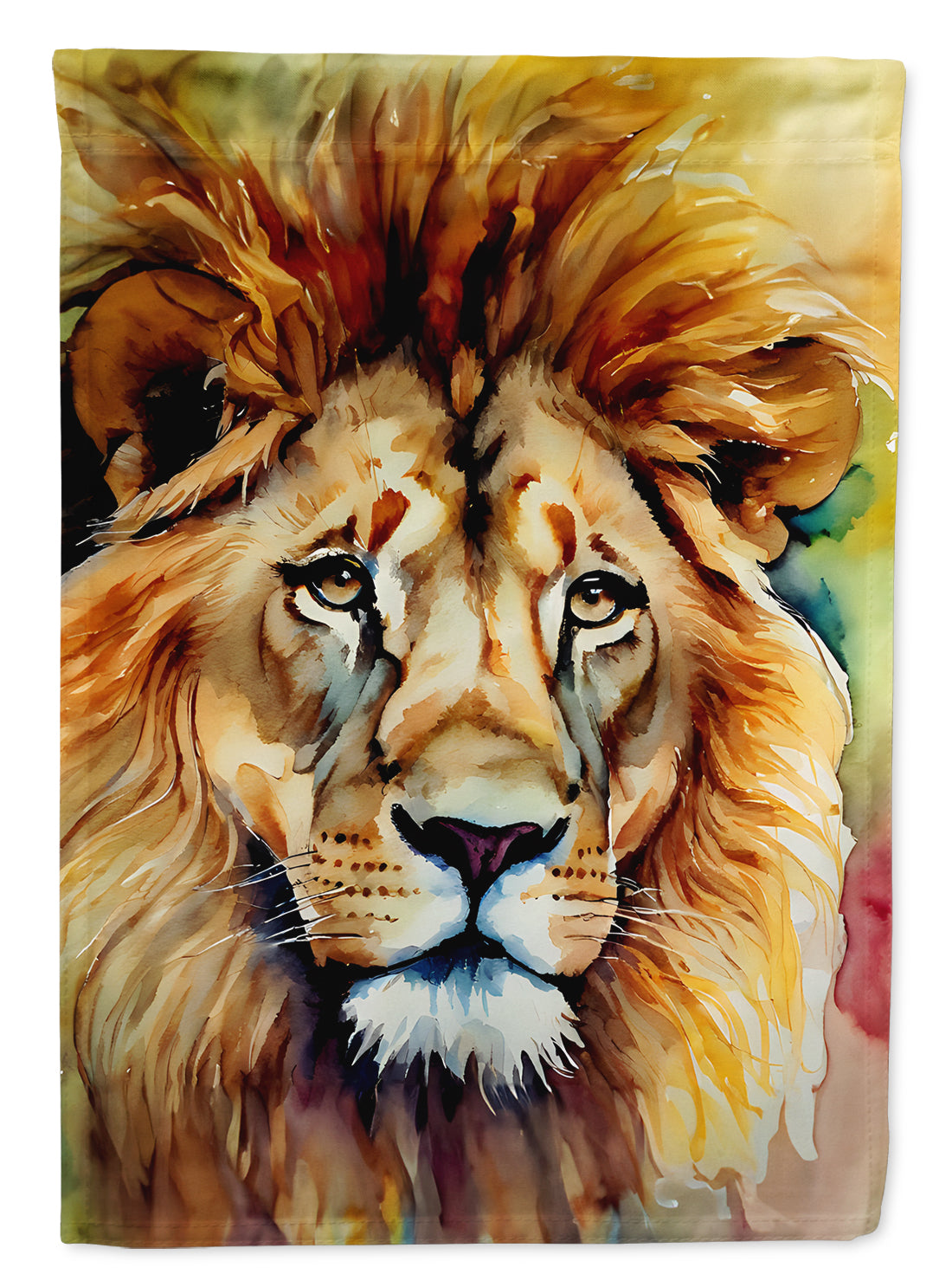 Lion House Flag 28x40 Porch Sleeve Pole Decorative Outside Yard Banner Artwork Wall Hanging, Polyester