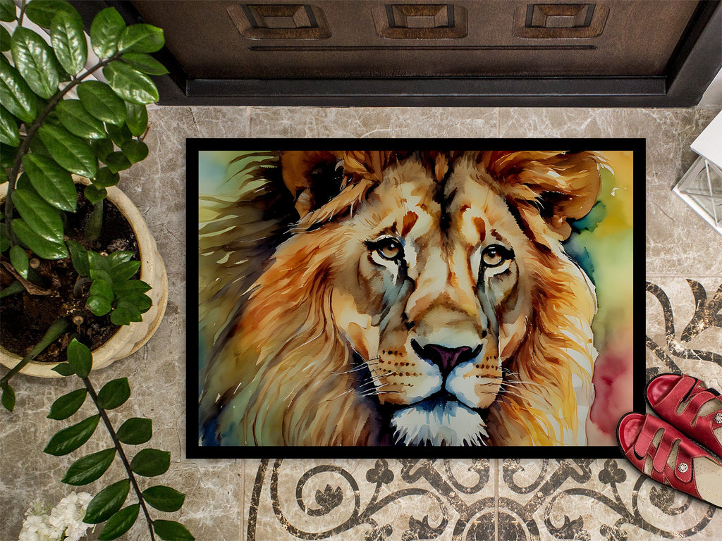 Lion Doormat Indoor Outdoor 24H X 36W Front Door Mat Rugs for Entryway, Non Slip Washable Low Pile,