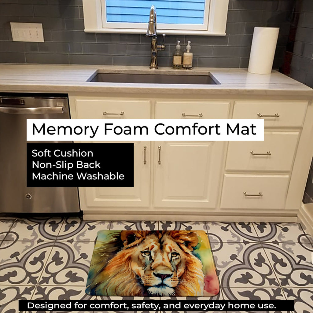 Lion Memory Foam Kitchen Mat Machine Washable Anti-Fatigue Cushion Comfort Bath or Kitchen Rug