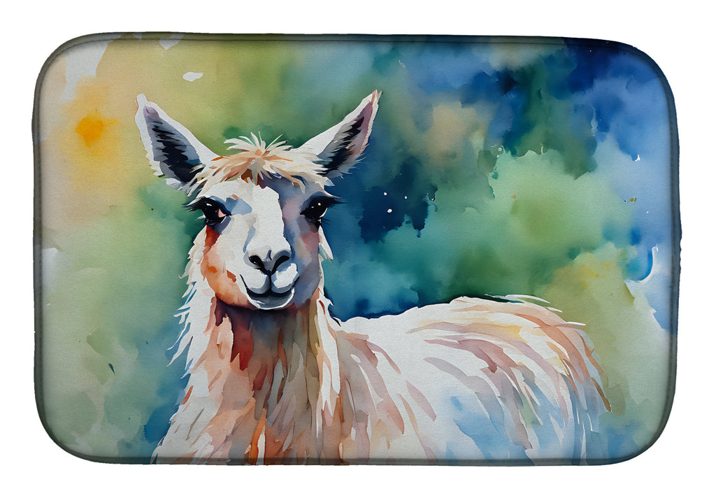 Llama Dish Drying Mat Absorbent Dish Drying Mat Pad for Kitchen Counter Dish Drainer Mat for Countertop, 14 x 21", Multicolor