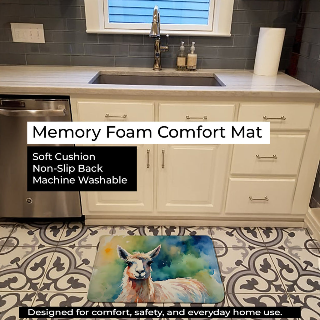 Llama Memory Foam Kitchen Mat Machine Washable Anti-Fatigue Cushion Comfort Bath or Kitchen Rug