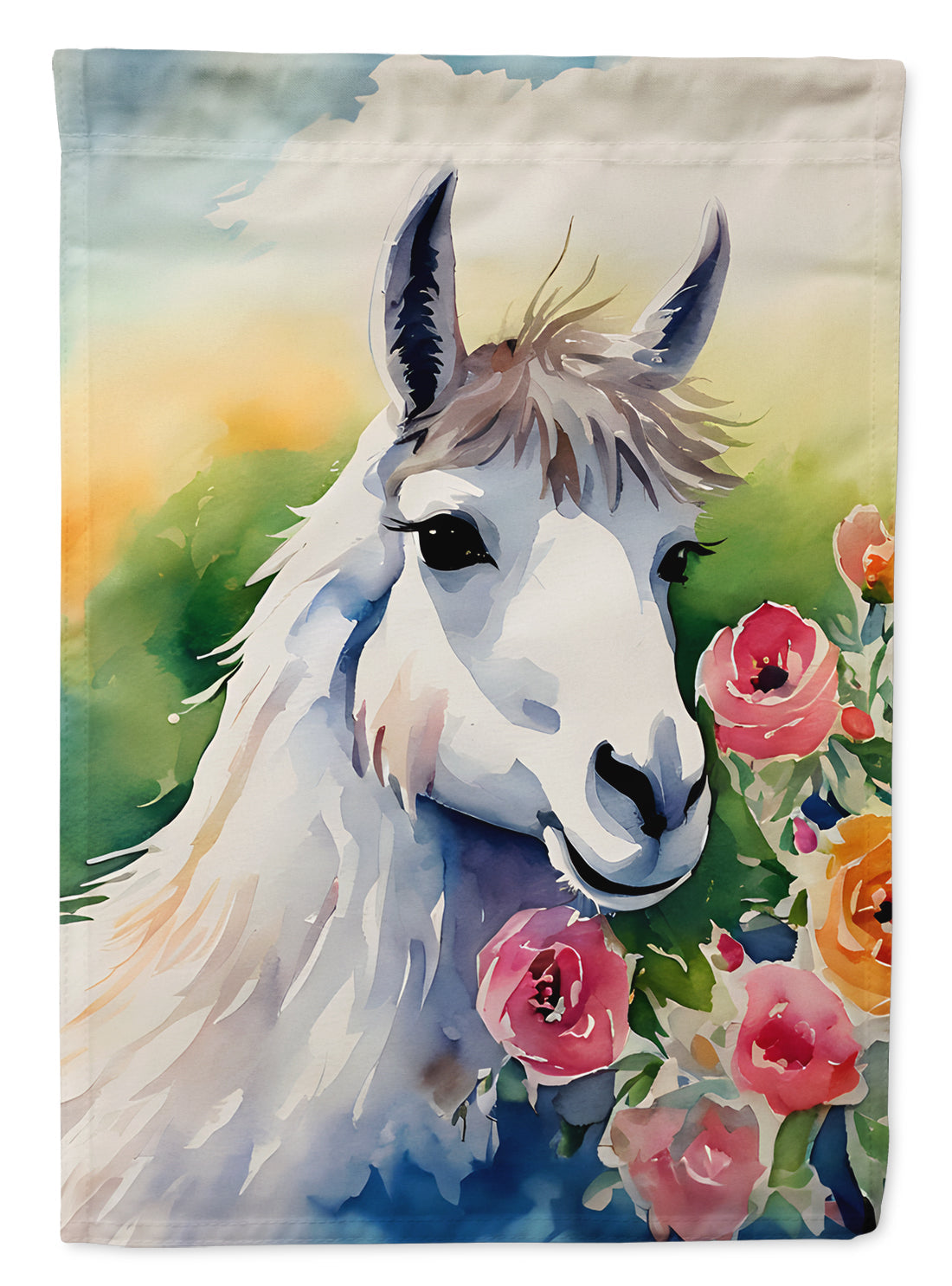 Llama House Flag 28x40 Porch Sleeve Pole Decorative Outside Yard Banner Artwork Wall Hanging, Polyester