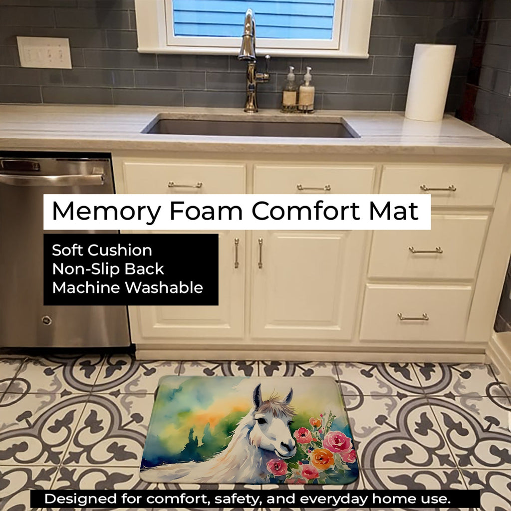 Llama Memory Foam Kitchen Mat Machine Washable Anti-Fatigue Cushion Comfort Bath or Kitchen Rug