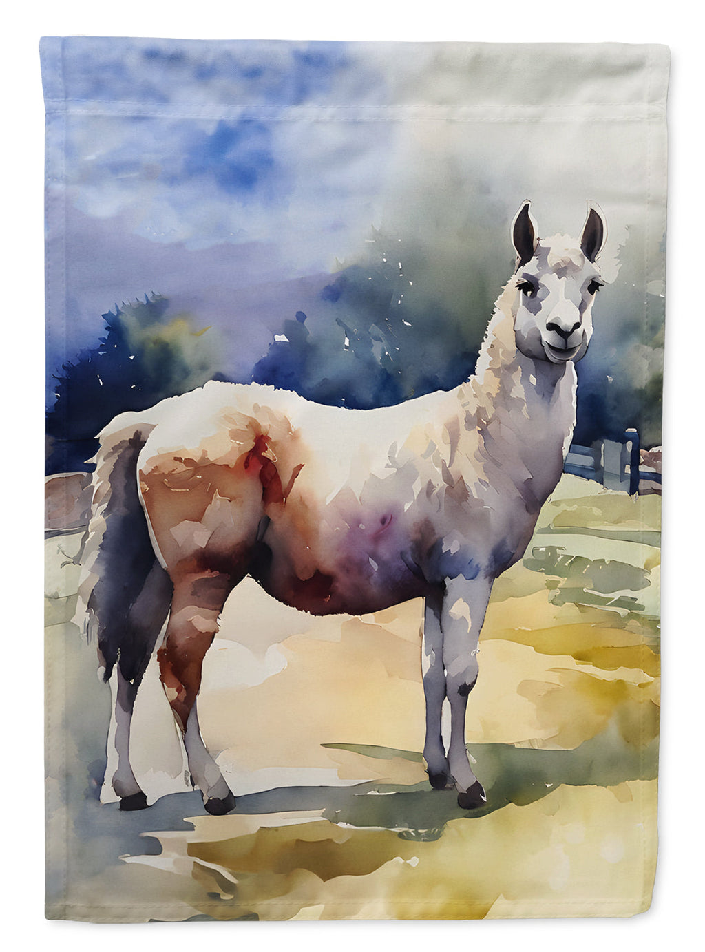 Llama House Flag 28x40 Porch Sleeve Pole Decorative Outside Yard Banner Artwork Wall Hanging, Polyester