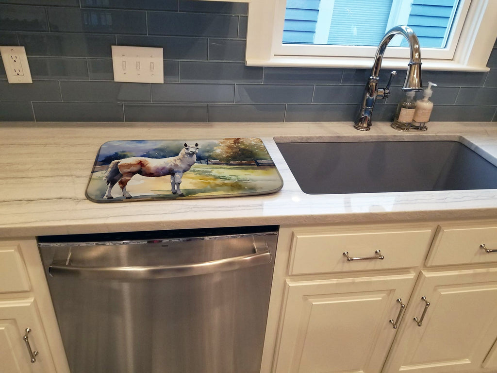Llama Dish Drying Mat Absorbent Dish Drying Mat Pad for Kitchen Counter Dish Drainer Mat for Countertop, 14 x 21", Multicolor