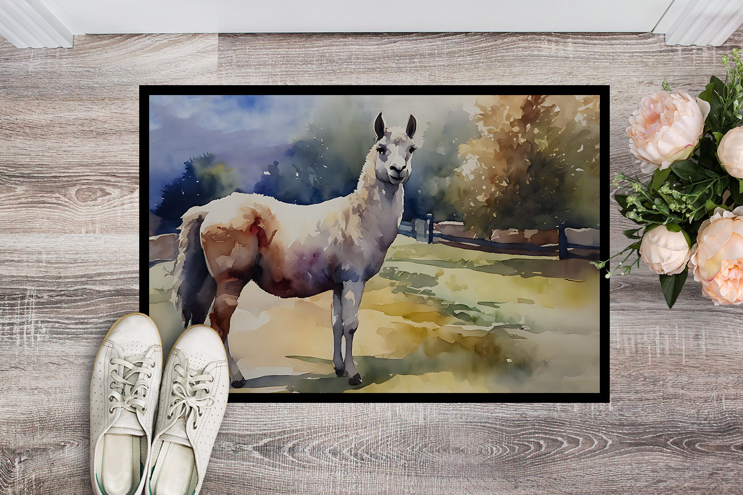 Llama Doormat Indoor Outdoor 18H X 27W Front Door Mat Rugs for Entryway, Non Slip Washable