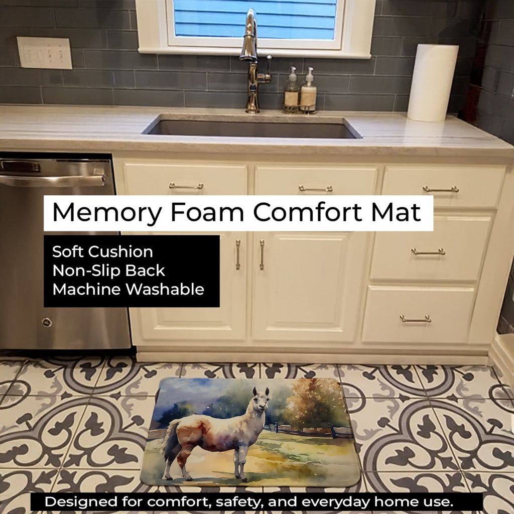Llama Memory Foam Kitchen Mat Machine Washable Anti-Fatigue Cushion Comfort Bath or Kitchen Rug