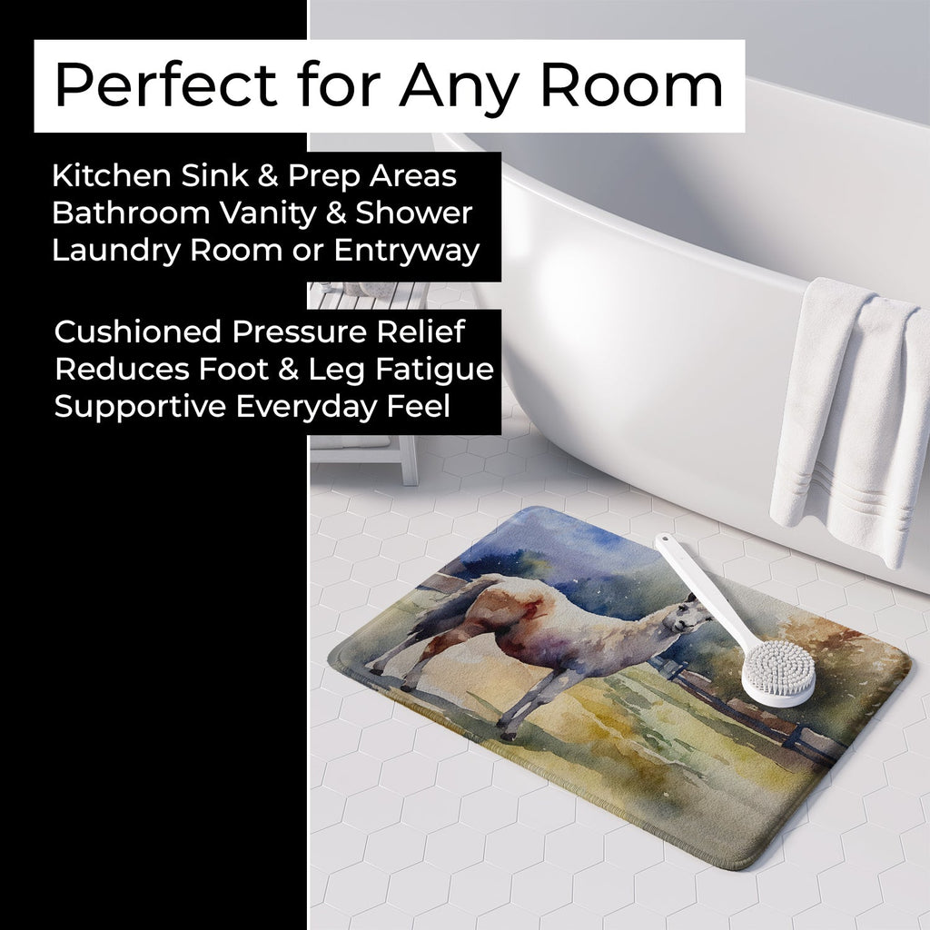 Llama Memory Foam Kitchen Mat Machine Washable Anti-Fatigue Cushion Comfort Bath or Kitchen Rug
