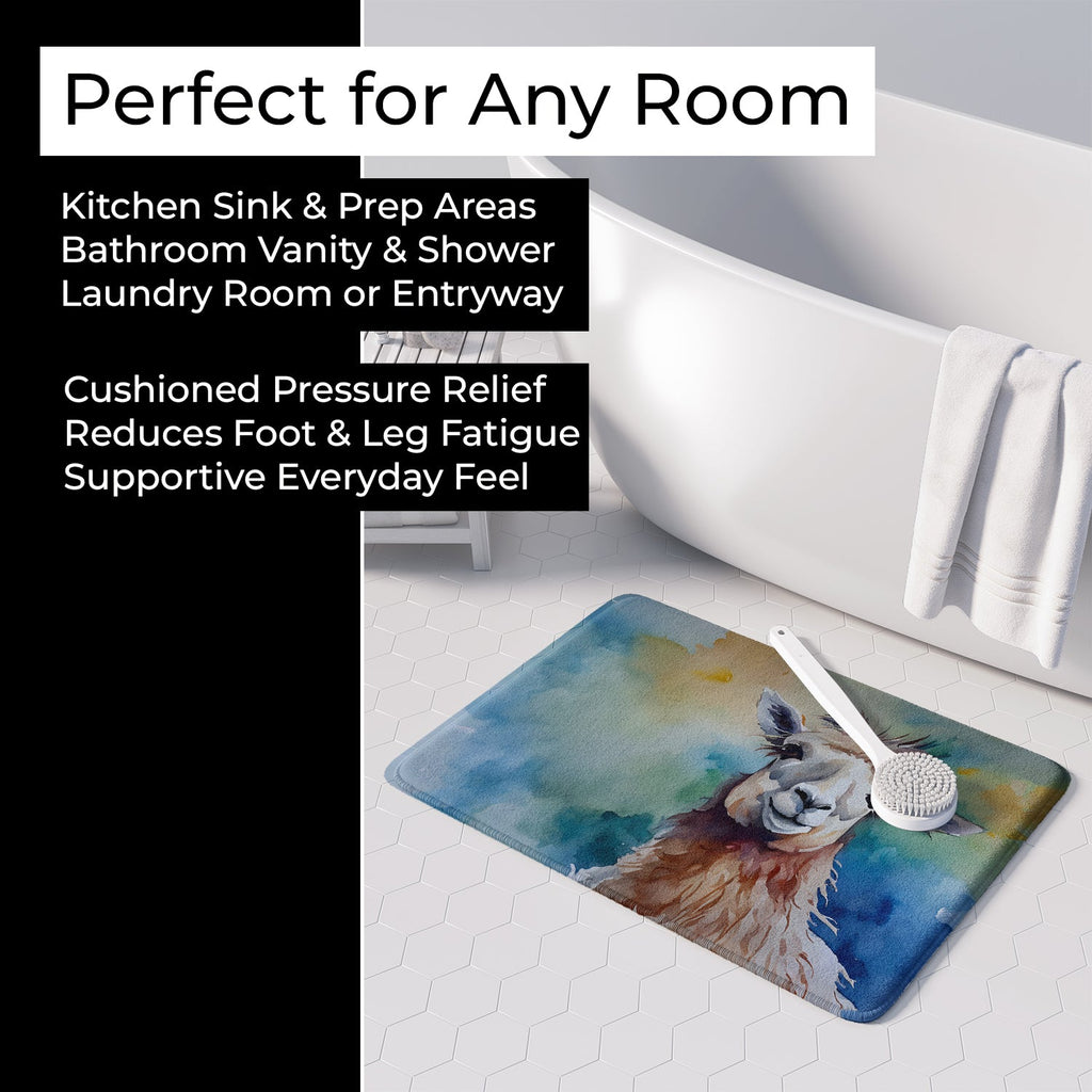 Llama Memory Foam Kitchen Mat Machine Washable Anti-Fatigue Cushion Comfort Bath or Kitchen Rug