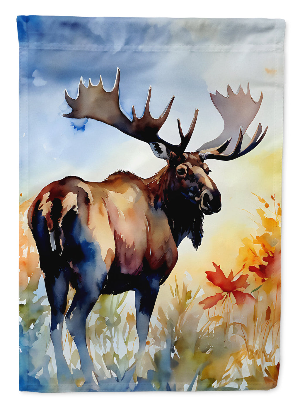 Moose House Flag 28x40 Porch Sleeve Pole Decorative Outside Yard Banner Artwork Wall Hanging, Polyester
