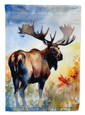 Moose House Flag 28x40 Porch Sleeve Pole Decorative Outside Yard Banner Artwork Wall Hanging, Polyester