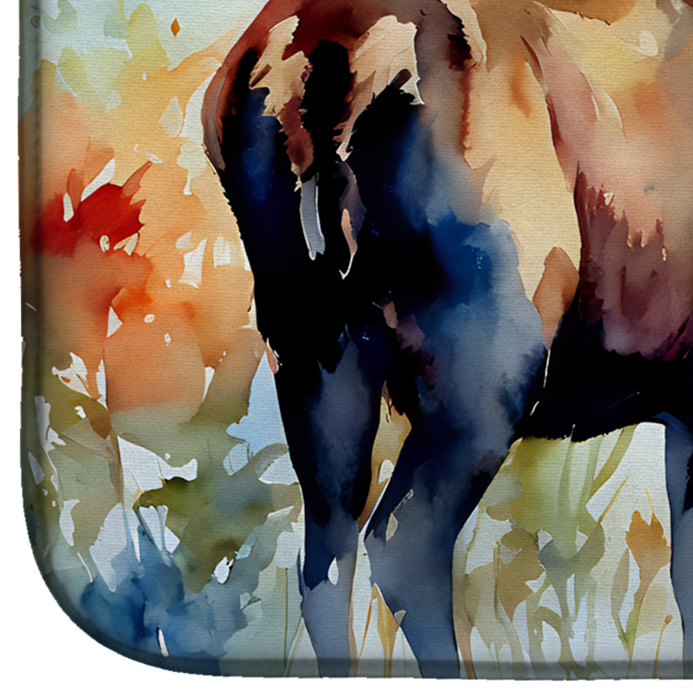 Moose Dish Drying Mat Absorbent Dish Drying Mat Pad for Kitchen Counter Dish Drainer Mat for Countertop, 14 x 21", Multicolor