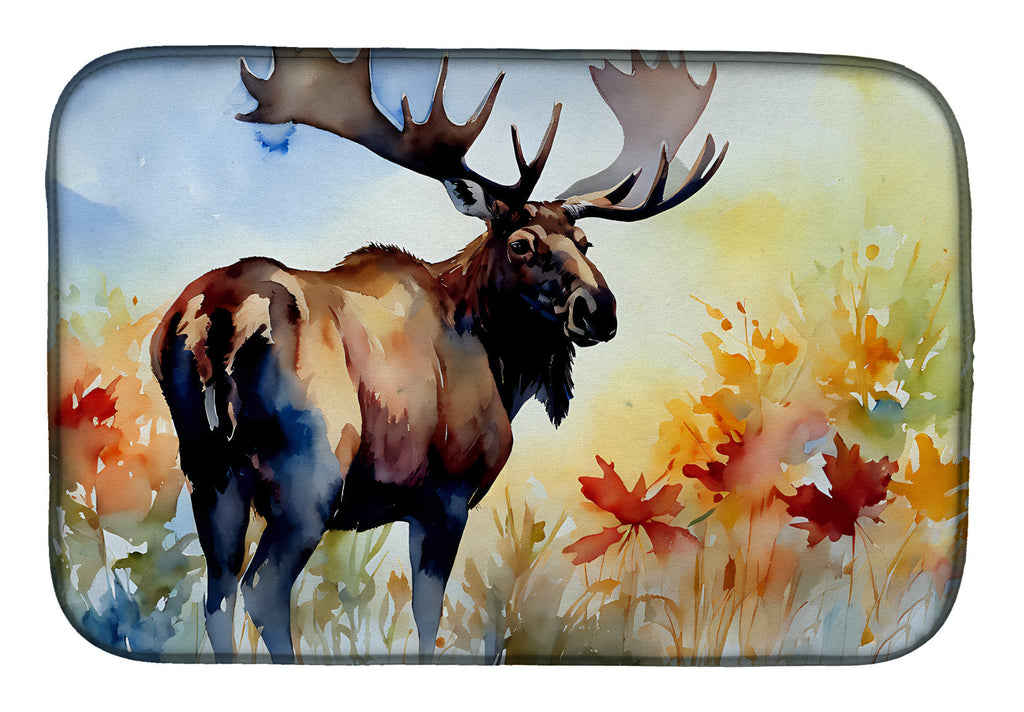 Moose Dish Drying Mat Absorbent Dish Drying Mat Pad for Kitchen Counter Dish Drainer Mat for Countertop, 14 x 21", Multicolor
