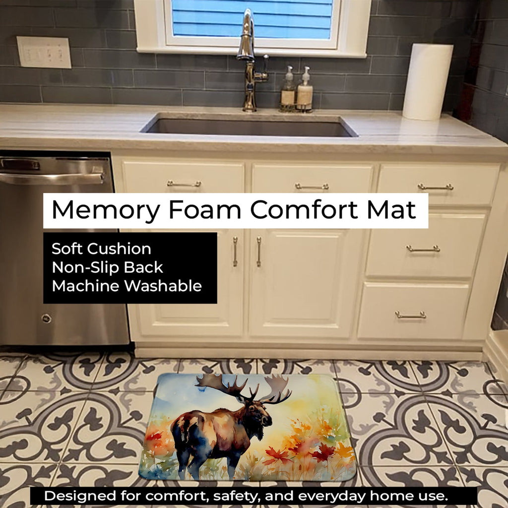 Moose Memory Foam Kitchen Mat Machine Washable Anti-Fatigue Cushion Comfort Bath or Kitchen Rug