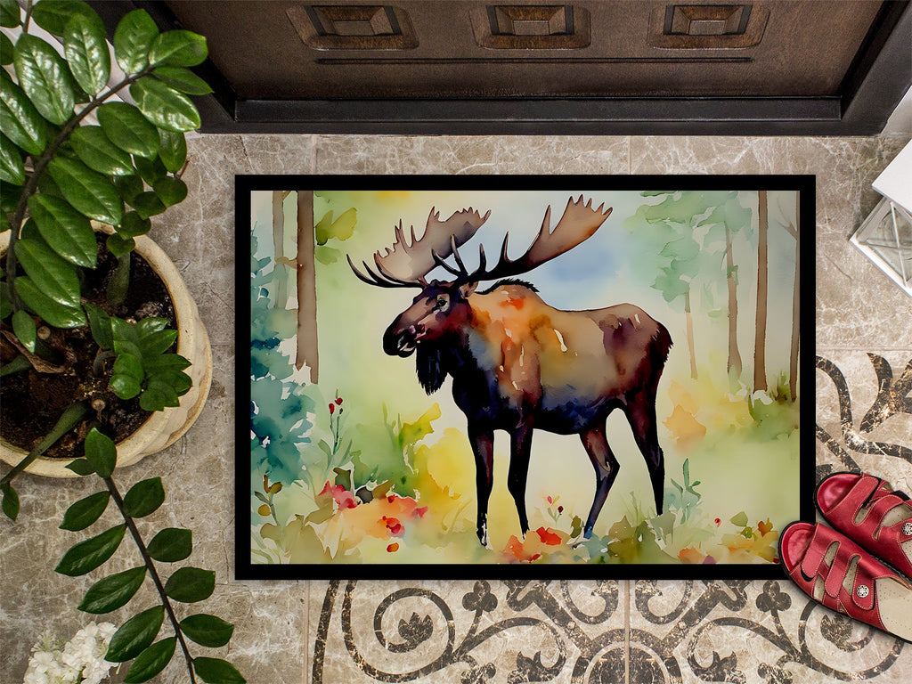 Moose Doormat Indoor Outdoor 24H X 36W Front Door Mat Rugs for Entryway, Non Slip Washable Low Pile,