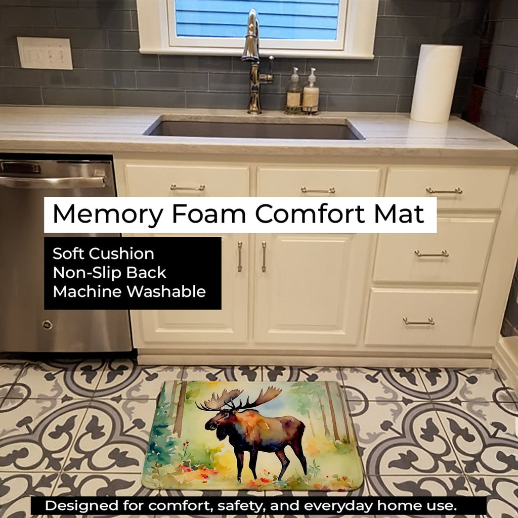 Moose Memory Foam Kitchen Mat Machine Washable Anti-Fatigue Cushion Comfort Bath or Kitchen Rug