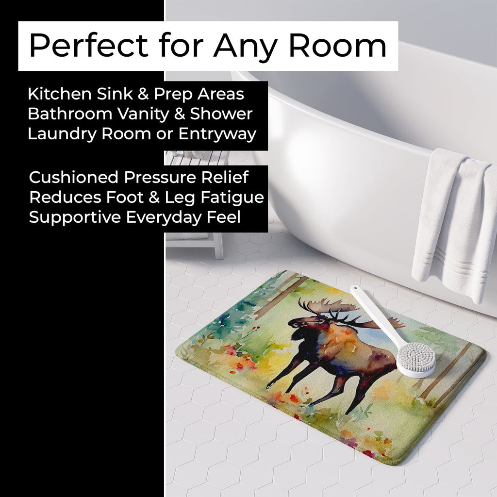 Moose Memory Foam Kitchen Mat Machine Washable Anti-Fatigue Cushion Comfort Bath or Kitchen Rug