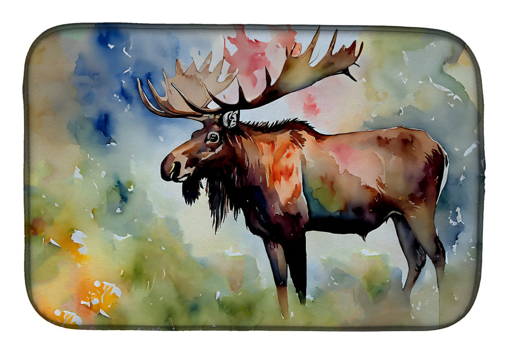 Moose Dish Drying Mat Absorbent Dish Drying Mat Pad for Kitchen Counter Dish Drainer Mat for Countertop, 14 x 21", Multicolor