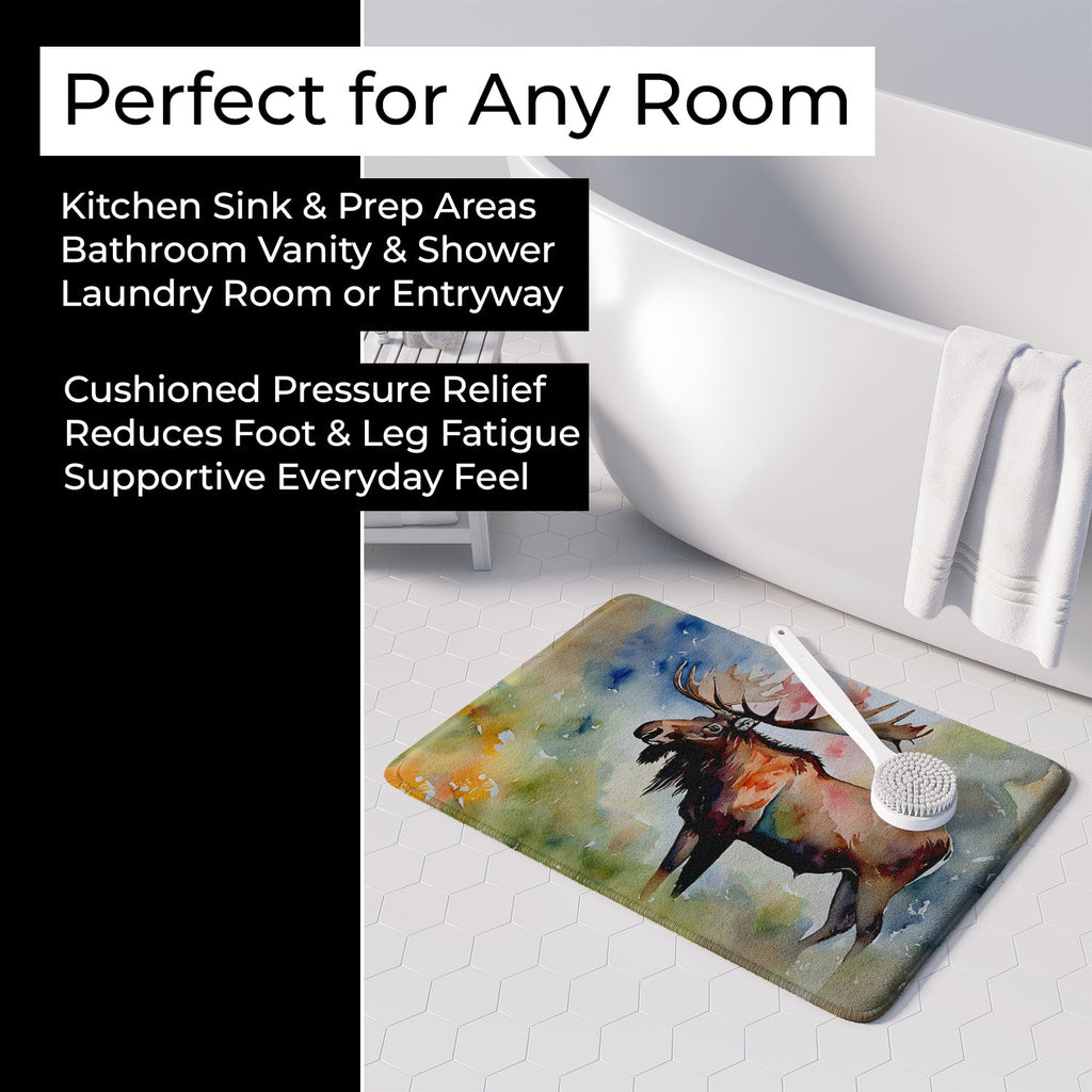 Moose Memory Foam Kitchen Mat Machine Washable Anti-Fatigue Cushion Comfort Bath or Kitchen Rug