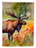 Moose House Flag 28x40 Porch Sleeve Pole Decorative Outside Yard Banner Artwork Wall Hanging, Polyester