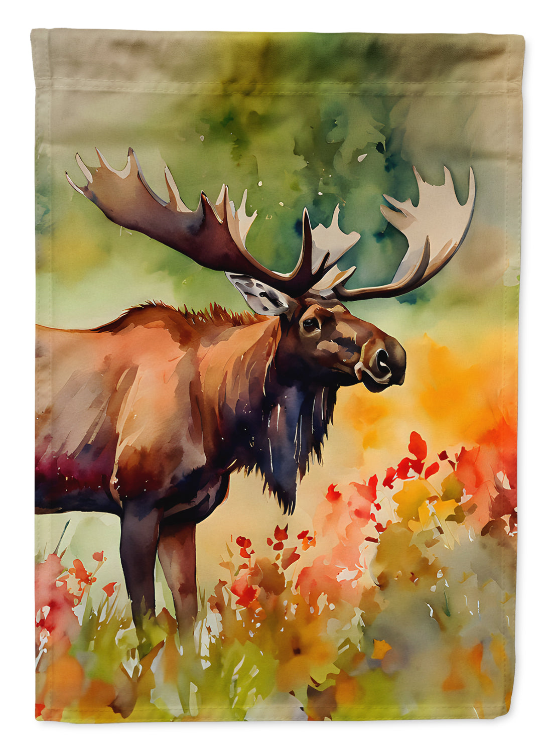 Moose House Flag 28x40 Porch Sleeve Pole Decorative Outside Yard Banner Artwork Wall Hanging, Polyester