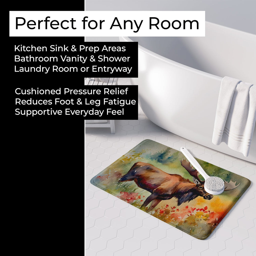 Moose Memory Foam Kitchen Mat Machine Washable Anti-Fatigue Cushion Comfort Bath or Kitchen Rug