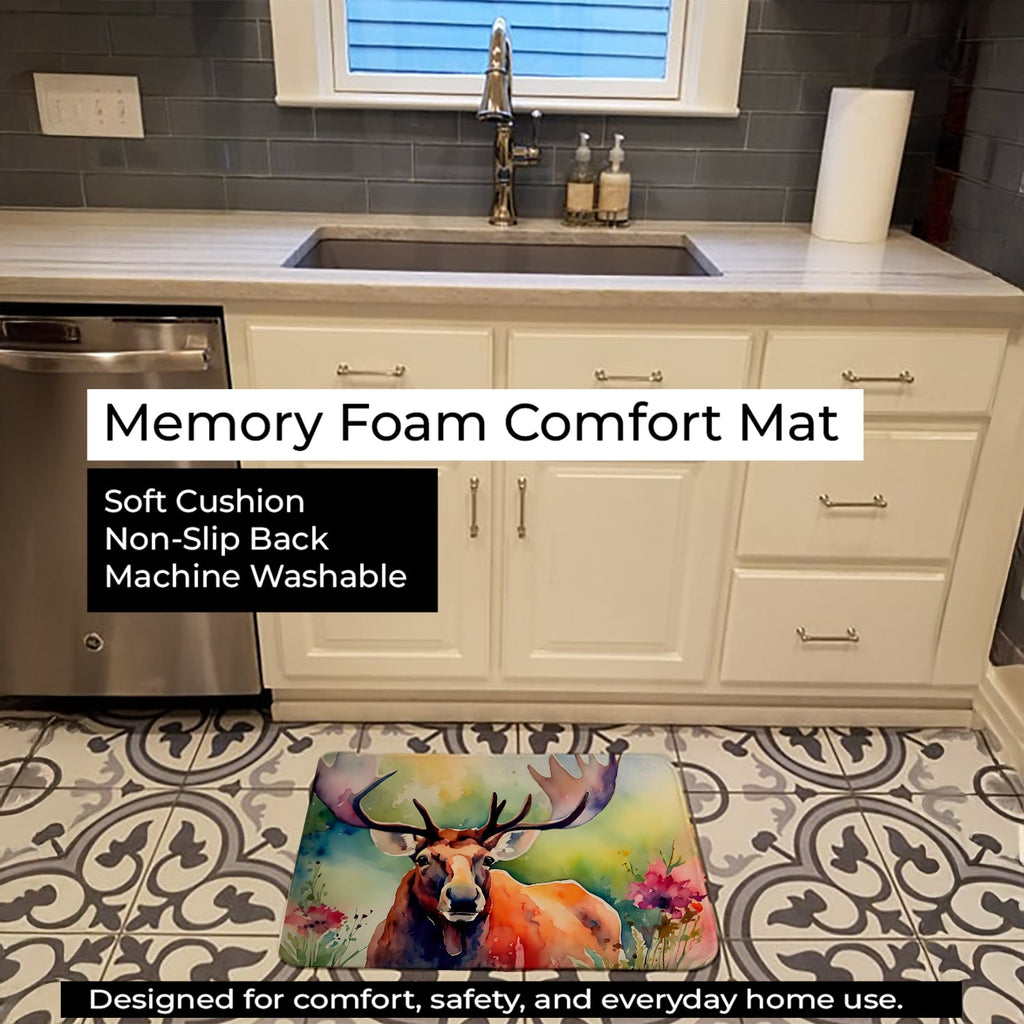 Moose Memory Foam Kitchen Mat Machine Washable Anti-Fatigue Cushion Comfort Bath or Kitchen Rug