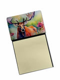 Moose Watercolor Sticky Note Holder Refillable Dispenser Desk Accessory 3x3 Pad Gift