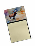 Moose Watercolor Sticky Note Holder Refillable Dispenser Desk Accessory 3x3 Pad Gift