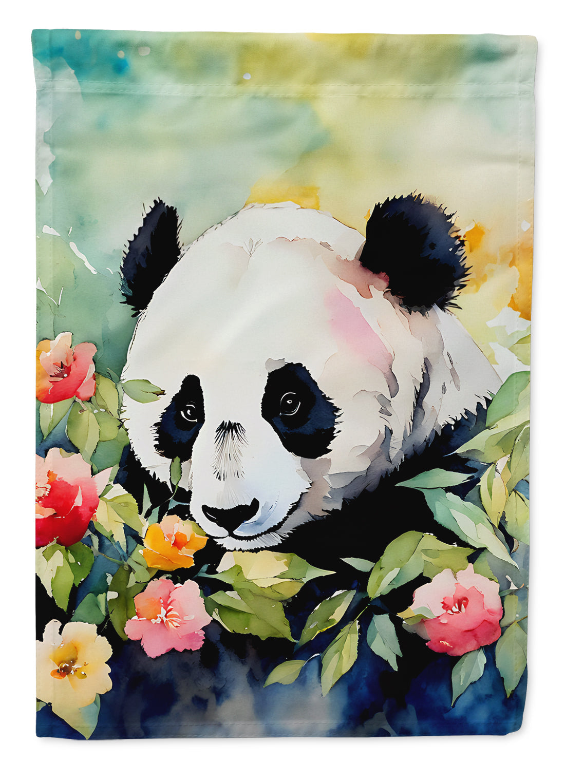 Panda House Flag 28x40 Porch Sleeve Pole Decorative Outside Yard Banner Artwork Wall Hanging, Polyester