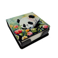 Panda PU Leather Note Paper Holder with Artist-Designed Cover, Desk Accessory, Office Gift