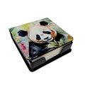Panda PU Leather Note Paper Holder with Artist-Designed Cover, Desk Accessory, Office Gift